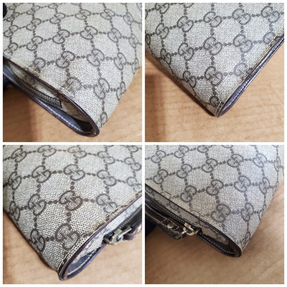 Gucci Gg Supreme Beige/Brown Leather Wristlet - Picture 11 of 13